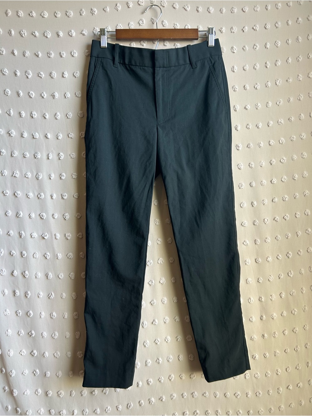 Vince Tapered Ankle Trouser Wool Blend High Waist Sz 4 Black